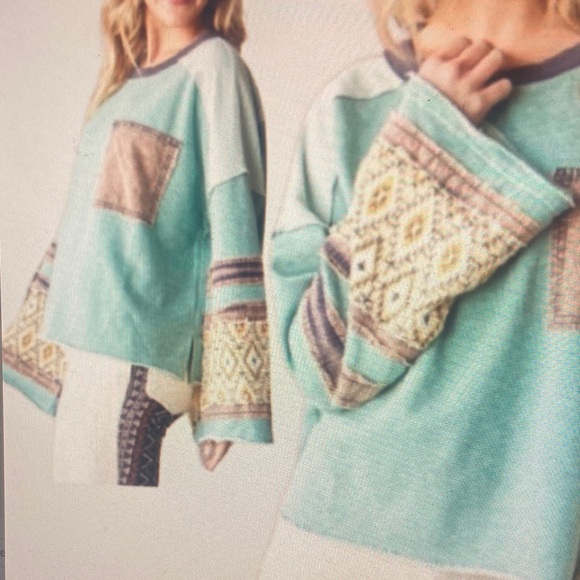 New In Mineral Washed Vintage
Look Mix Fabric Pullover Boho
Sweater - Picture 1 of 1